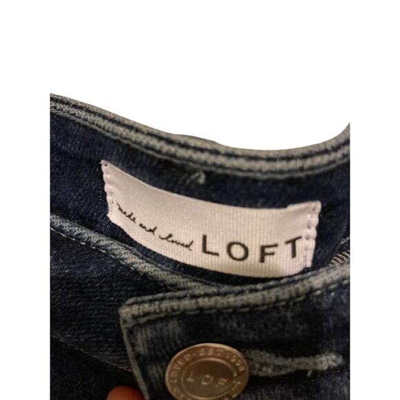 Loft Denim Bootcut Straight Leg Cowboy Rodeo Cropped Dark Wash Denim Jeans 28 - Picture 5 of 7